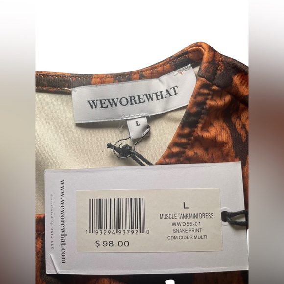 WeWoreWhat Snake Print Muscle Tank Mini Dress Size Large NWT - Picture 6 of 6